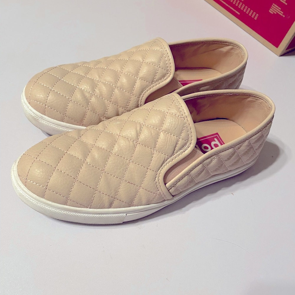 PopSugar Women’s Faux Leather Light Pink Slip On Flat Shoes, 8.5